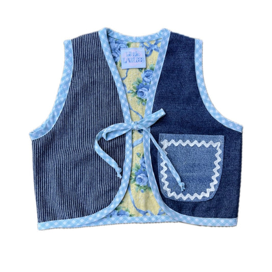 03 Pieced denim vest - 5/6Y