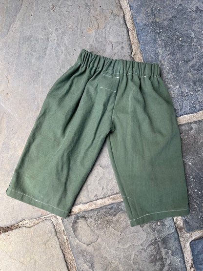 Olive Ric Rac pants - 12/18m