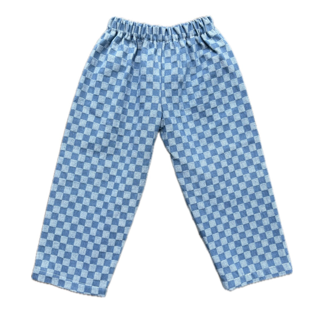 Checkerboard denim pants - made to order