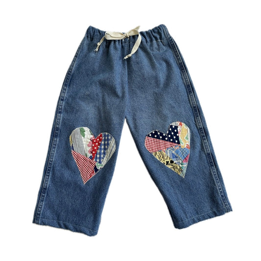 Heart patch jeans - 4t