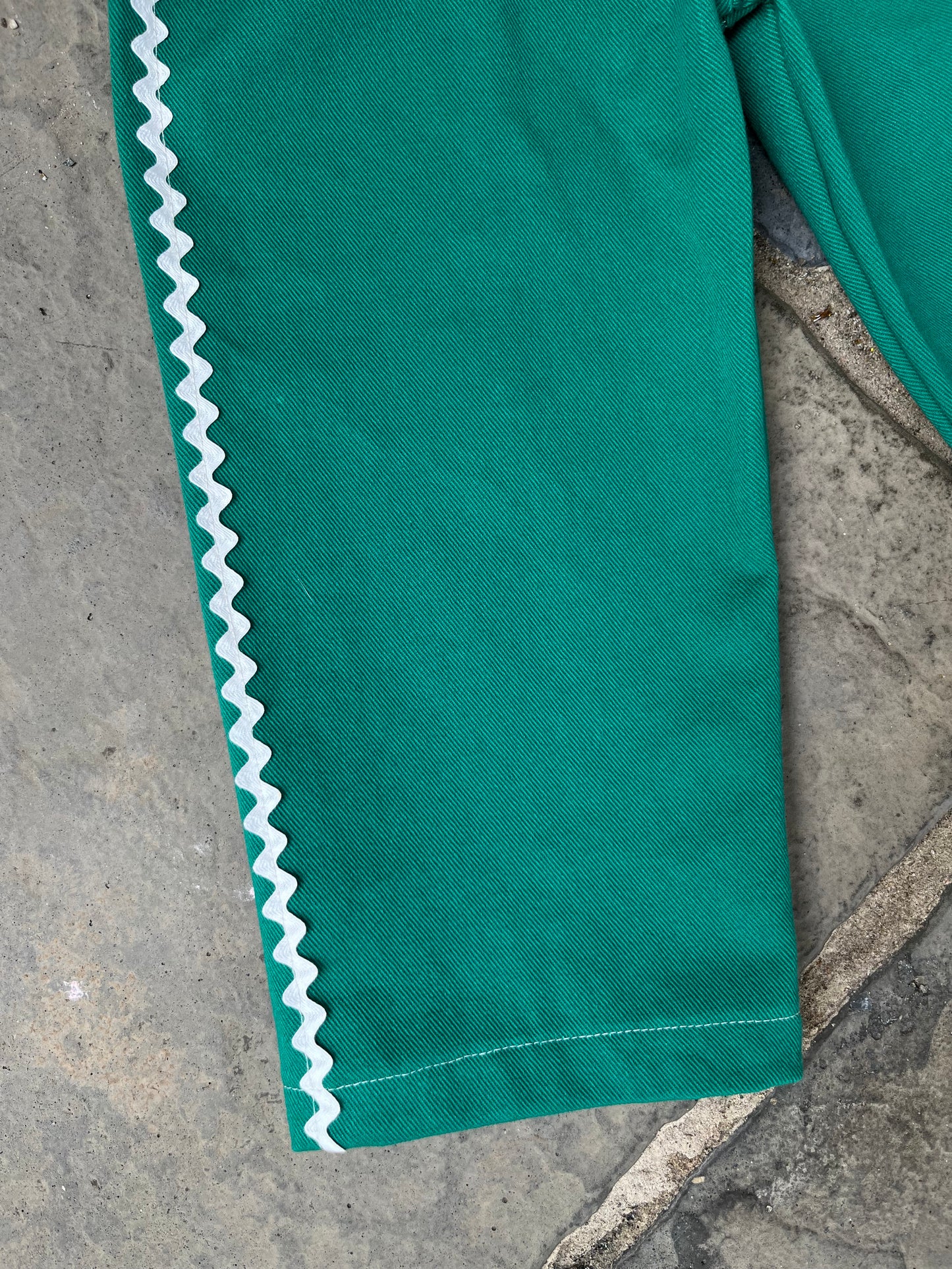 Green Ric Rac pants - made to order