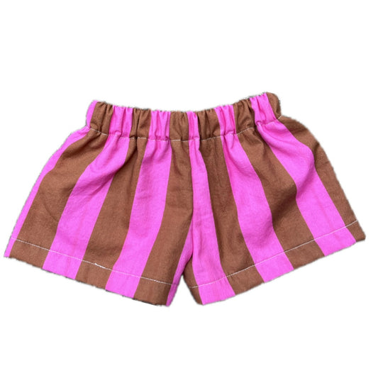 Pink / brown striped shorties - made to order