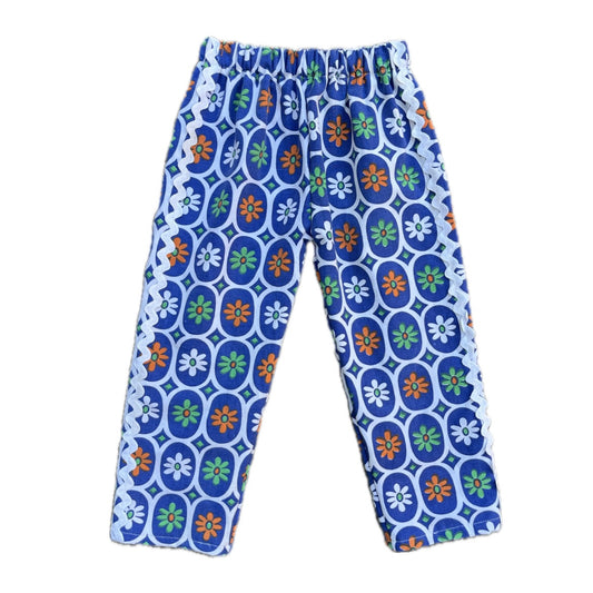 Mod Floral Ric Rac Pants - 4y