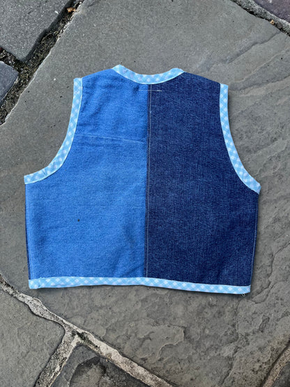 03 Pieced denim vest - 5/6Y