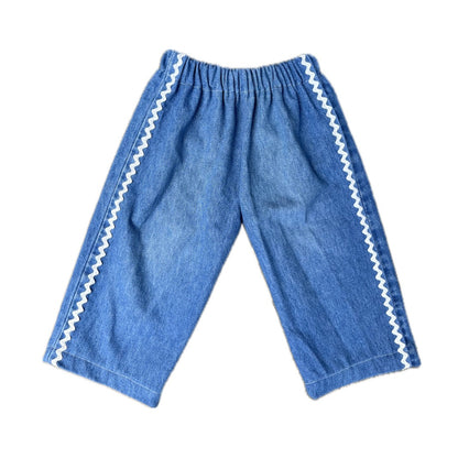 Denim ric rac pants