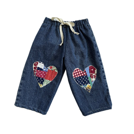 Heart patch jeans - 2t