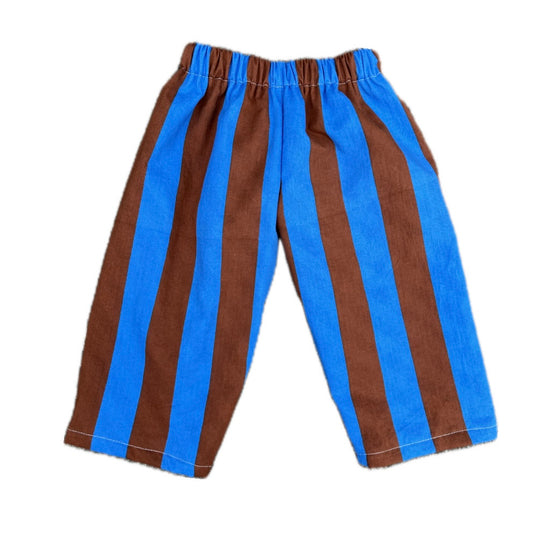 Brown & blue stripe pants - made to order