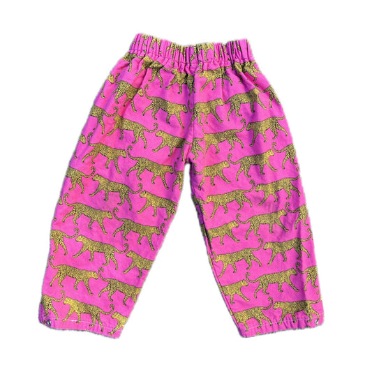 Pink cheetah pants - made to order