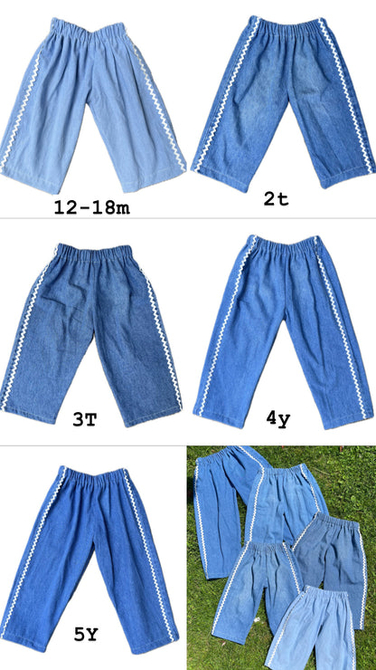 Denim ric rac pants