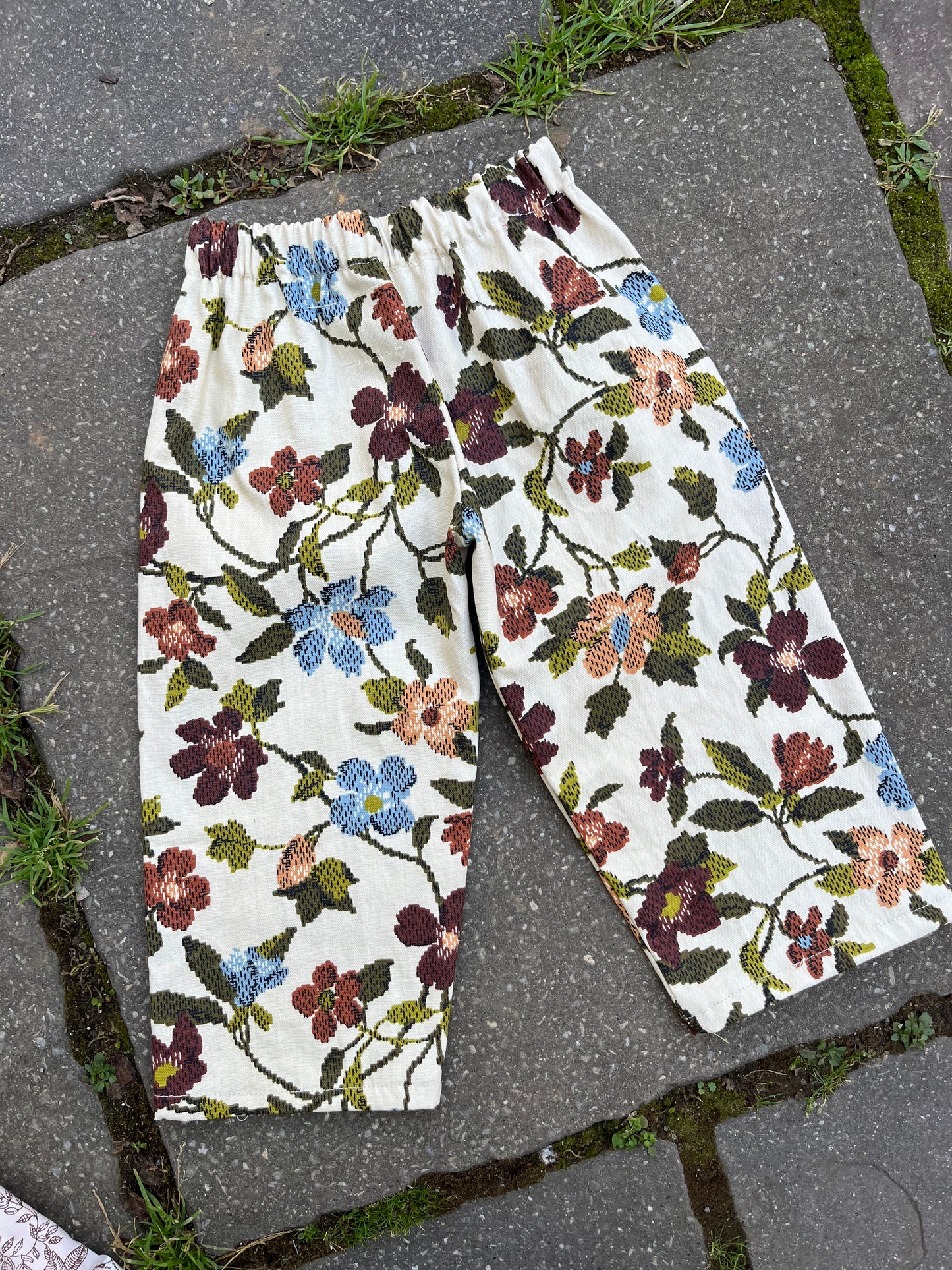 Floral knee patch pants - made to order